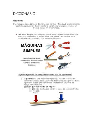 Diccionario Maquina Simples Y Compuestas
