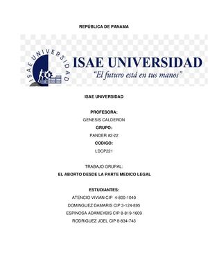Trabajo Grupal Aborto Dentro Del Marco Medico Legal