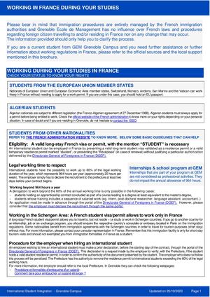 Immigration - Working In France During Your Studies