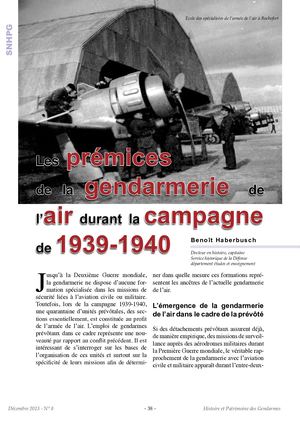 8 Rhpg8 Les Prémices De La Gendarmerie De L'air Haberbusch