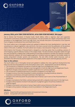 Peté & Hulme's Civil Procedure:  A Practical Guide, 4e