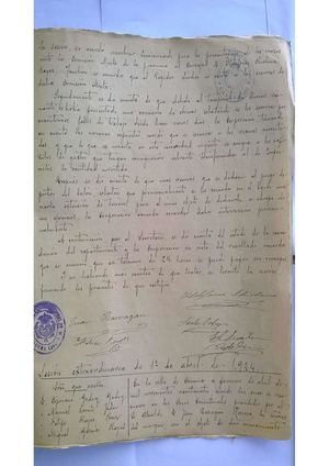 Acta de la sesión de 1 de abril de 1924 Ayuntamiento de Canena