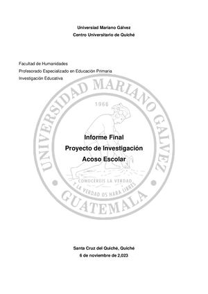 Informe Final (Investigación Educativa)