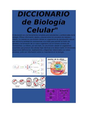 Diccionario De Biología Celular