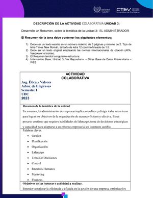 Actividad Colaborativa Unidad 3 Etica