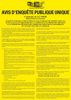 Affiche Le Thor Avis Enquete Publique