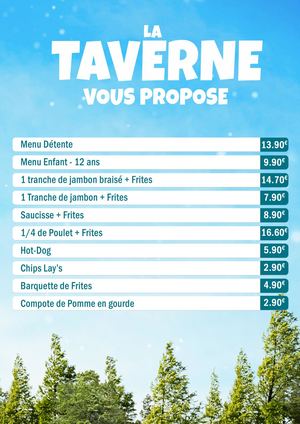 Taverne Snack - La Carte