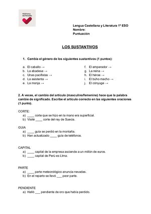 Los Sustantivos 1º Eso