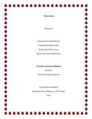 Misión Final Currículo Basado En Juegos