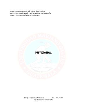 Proyecto Final Investigación de Operaciones