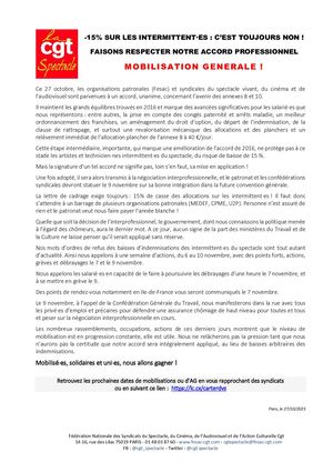 Cgtspectacle Mobilisation Generale 27102023
