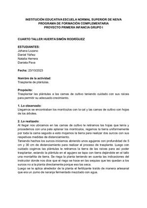 Cuarto Informe De Huerta (Sena)