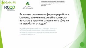 10 Презентация проекта "Реальное решение". Лидер проекта - Пискунова Анна