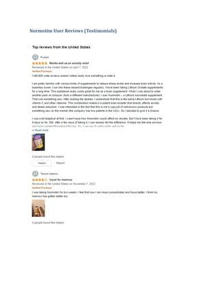 Normotim User Reviews (Testimonials)