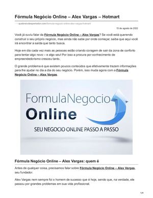 Fórmula Negócio Online – Alex Vargas – Hotmart