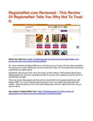 Regionaffair.com : Review Of Region Affair Proves Thois SIte Isn't Real, It Has Fake Profiles & Bots EVERYWEHRE