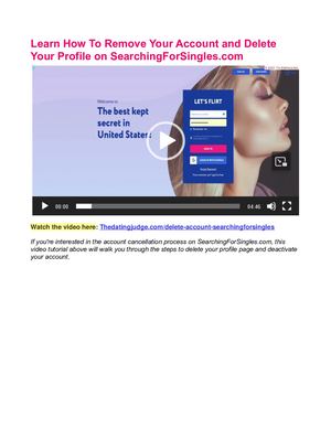 How To Delete Searching For singles Account: Remove Searchingforinsgle.scom Profile