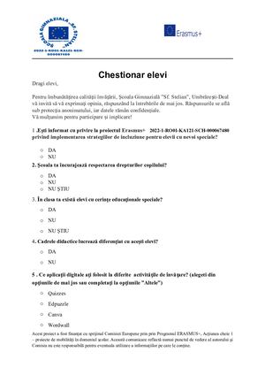 Chestionar Elevi
