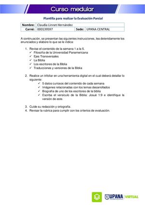 Hernández Claudia Linnet Evaluación Parcial De Pensamiento Cristiano