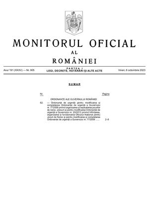 Oug 82 Din 6 Oct 2023 Monitorul Oficial Partea I Nr 905