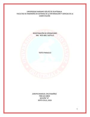Texto Paralelo Investigación De Operaciones