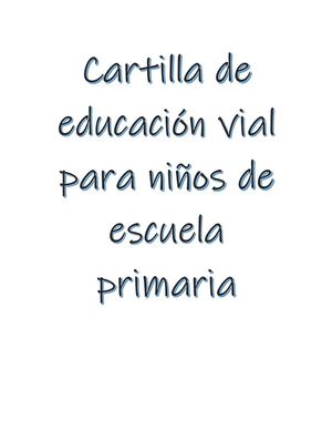 Cartilla educacion vial para niños