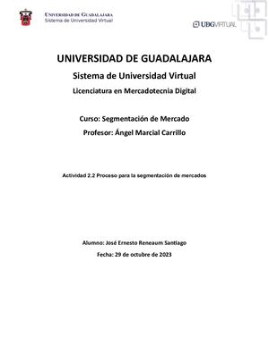 Actividad 2 2 Proceso Para La Segmentación De Mercados