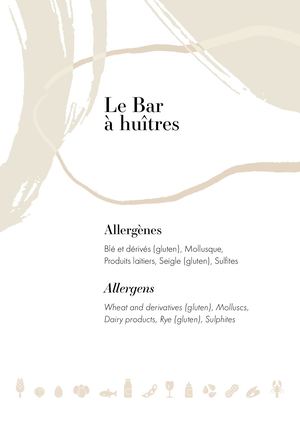 Allergenes Bar Huitres