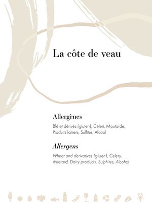 Allergenes Cote De Veau