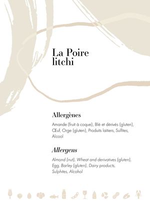 Allergenes Poire Litchi