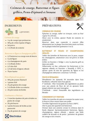 Electrolux X Mobalpa - Crémeux De Courge, Butternut Et Figues Grillées, Pesto D’épinard Et Brousse