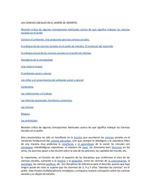 Las ciencias sociales en el nivel inicial