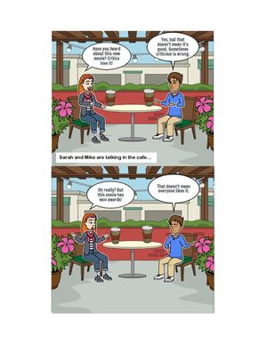 Clash of Opinions in the Cafe.