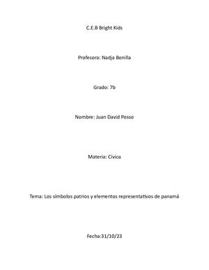 Los Símbolos Patrios Y Elementos Representativos De Panamá