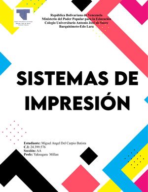 Catalogo Sistemas De Impresion Miguel Del Carpio