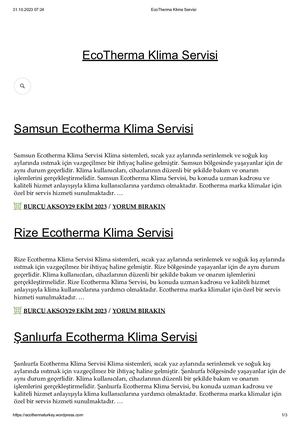 Eco Therma Klima Servisi