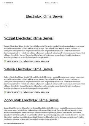 Electrolux Klima Servisi