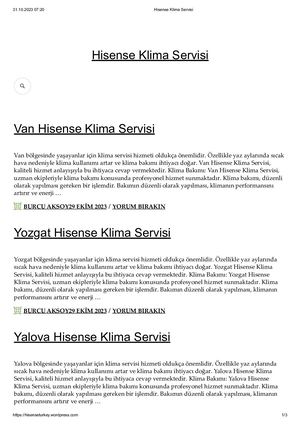 Hisense Klima Servisi