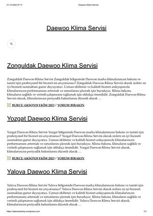 Daewoo Klima Servisi
