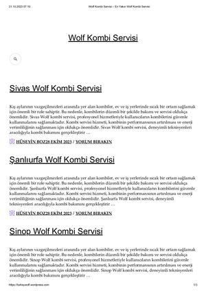 Wolf Kombi Servisi – En Yakın Wolf Kombi Servisi