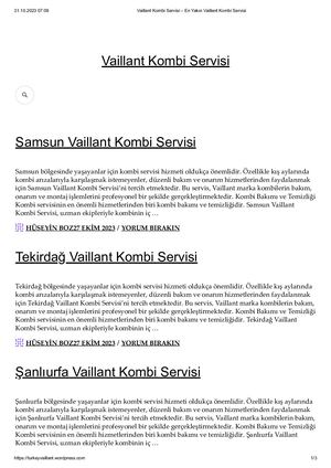 Vaillant Kombi Servisi – En Yakın Vaillant Kombi Servisi