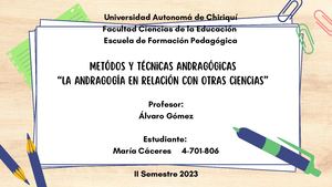 La Andragogía Y La Relación Con Otras Ciencias