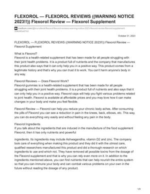 FLEXOROL — FLEXOROL REVIEWS ((WARNING NOTICE 2023!!)) Flexorol Review — Flexorol Supplement