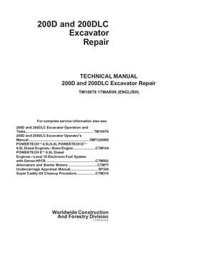 John Deere 200d 200dlc Excavator Service Manual
