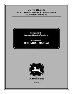 John Deere 325 345 Lawn & Garden Service Manual Tm1574