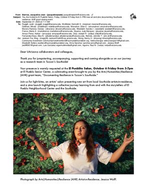 El Pueblito Oct6 Invite You Are Invited To El Pueblito Salon Friday October 6 Friday From 57pmnew Art And Zine Documenting Southside Resilience Ahr Grant Closing Event