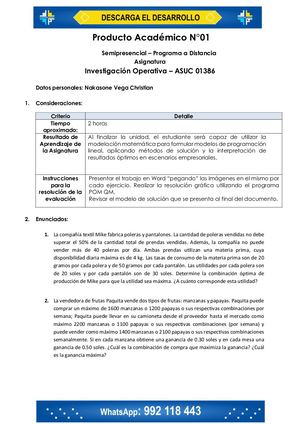 Investigación De Operaciones Pa1
