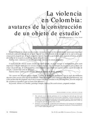 Dialnet La Violencia En Colombia