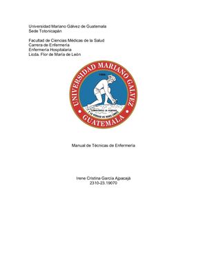 Manual De Tecnicas De Enfermeria