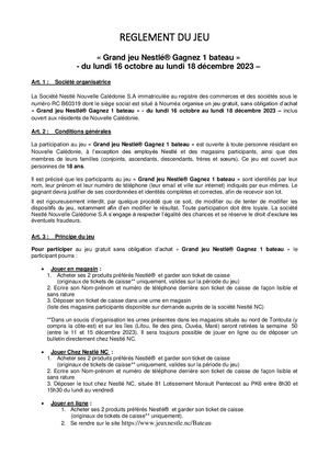 Règlement Jeu Multimarques Nestlé Oct Dec 2023